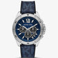 Oversized Brecken Logo and Silver-Tone Watch