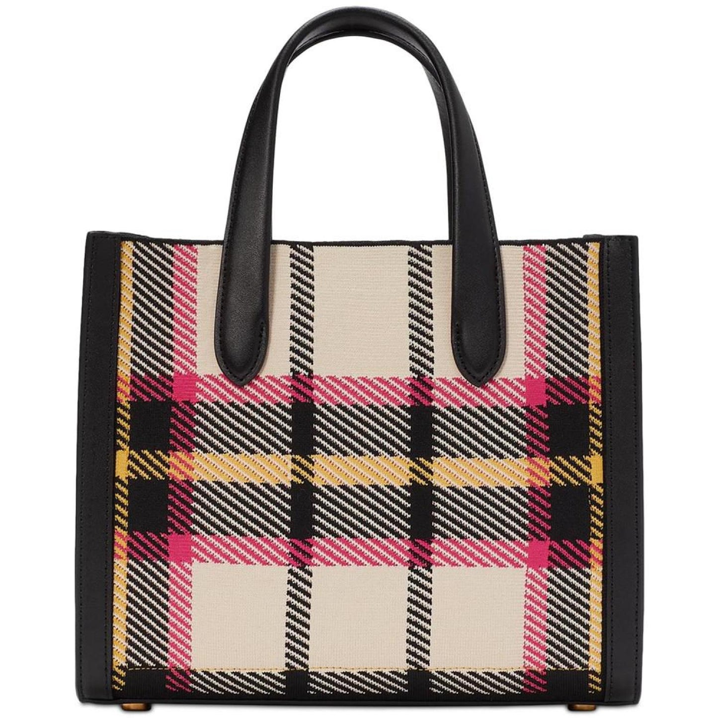 Manhattan Museum Plaid Knit Jacquard Small Tote