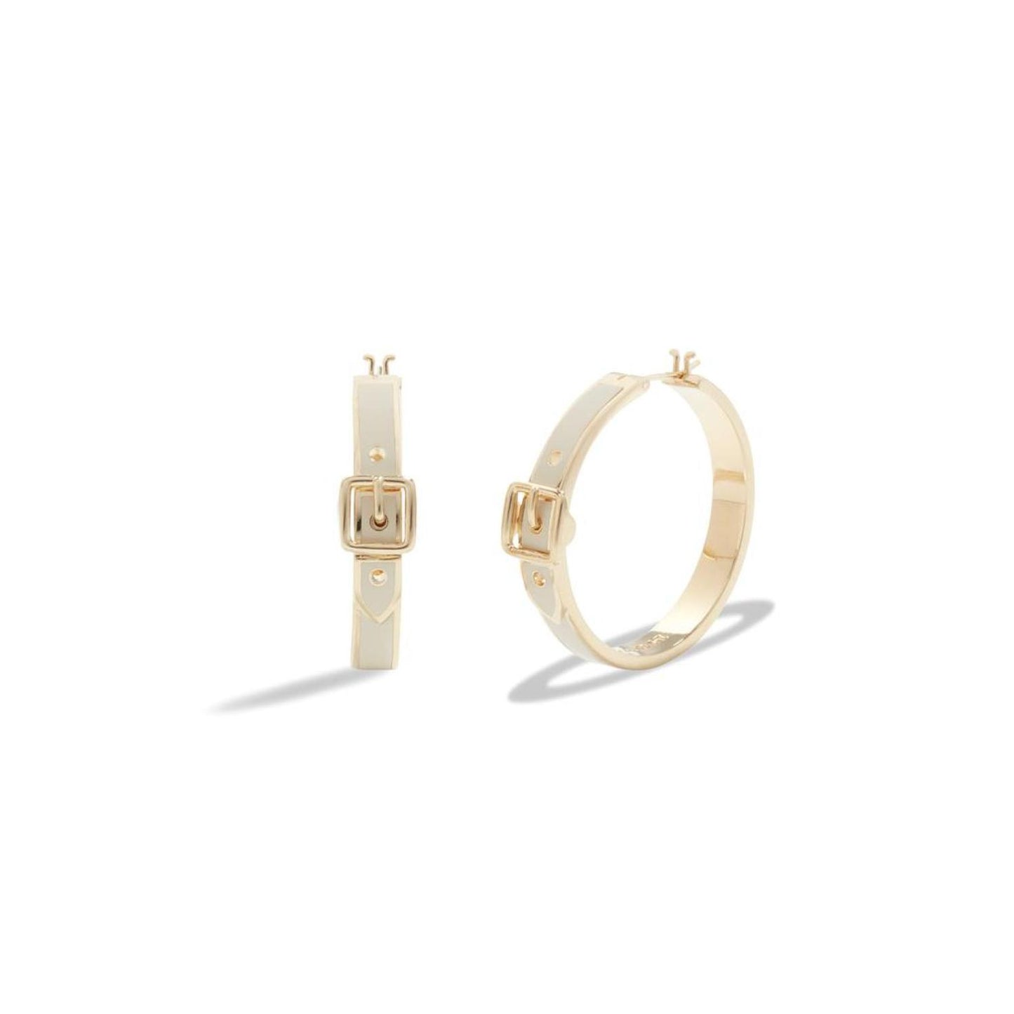 Enamel Buckle Hoop Earrings