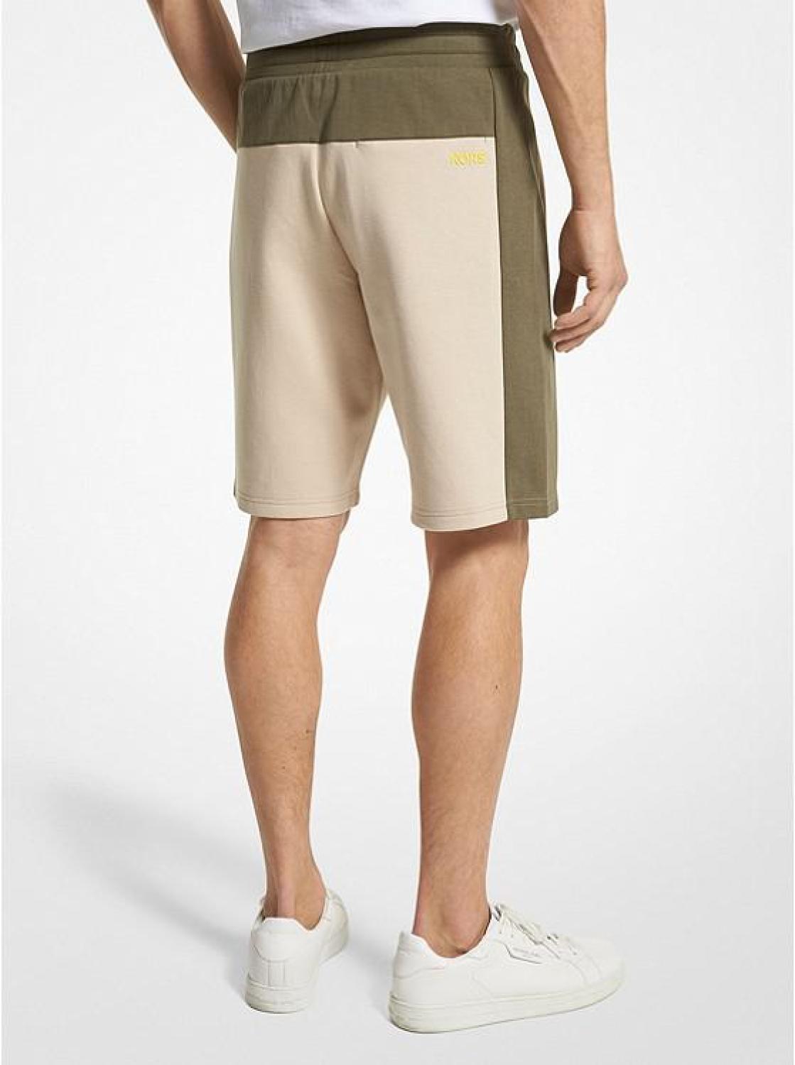 Two-Tone Cotton Blend Shorts