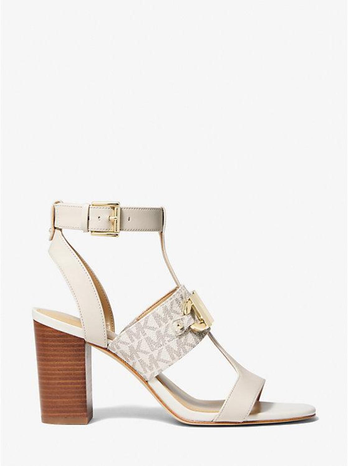 Izzy Embellished Logo and Leather Sandal