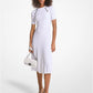 Ribbed Stretch Knit Button Midi Dress