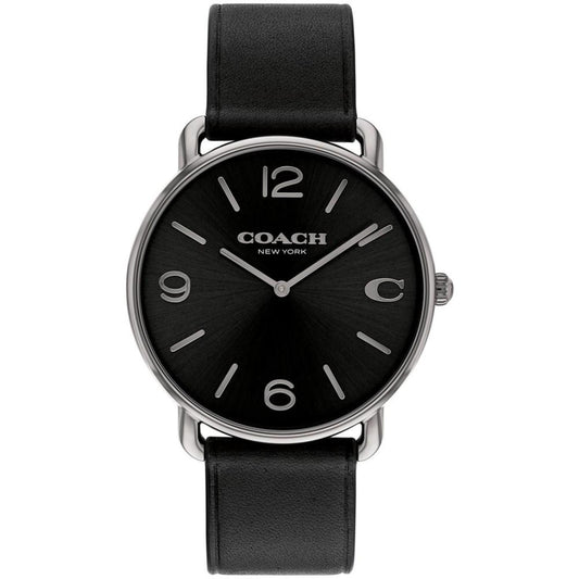 Unisex Elliot Black Leather Strap Watch, 40mm