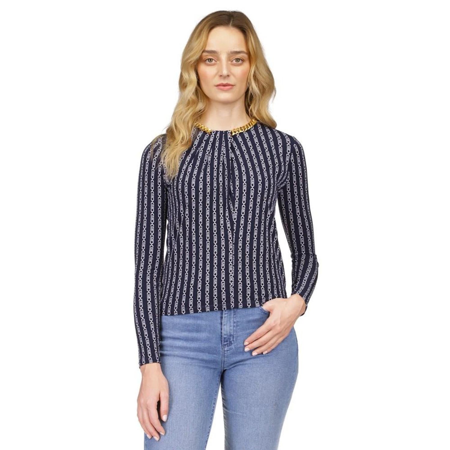 Women's Printed Chain-Neck Top
