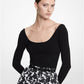 Stretch Viscose Scoop-Back Bodysuit