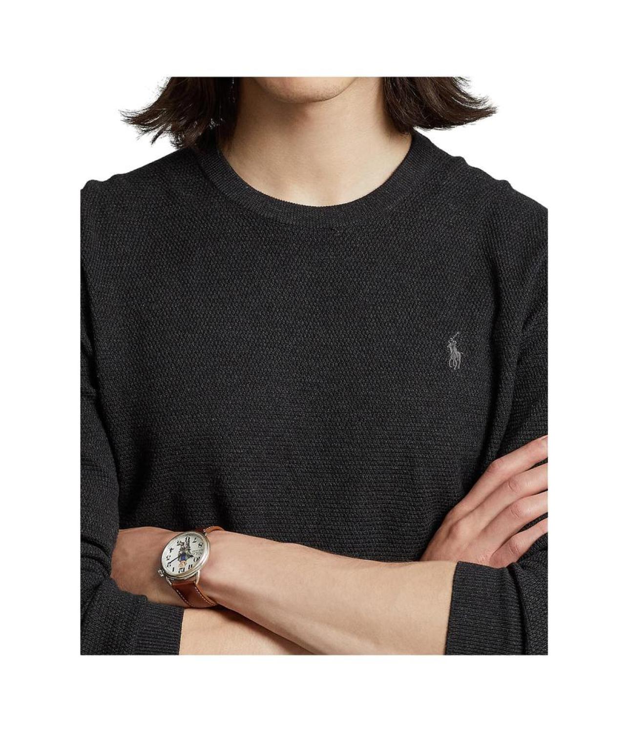 Textured-Knit Cotton Sweater