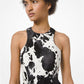 Pony Print Calf Hair and Georgette Jersey Gown