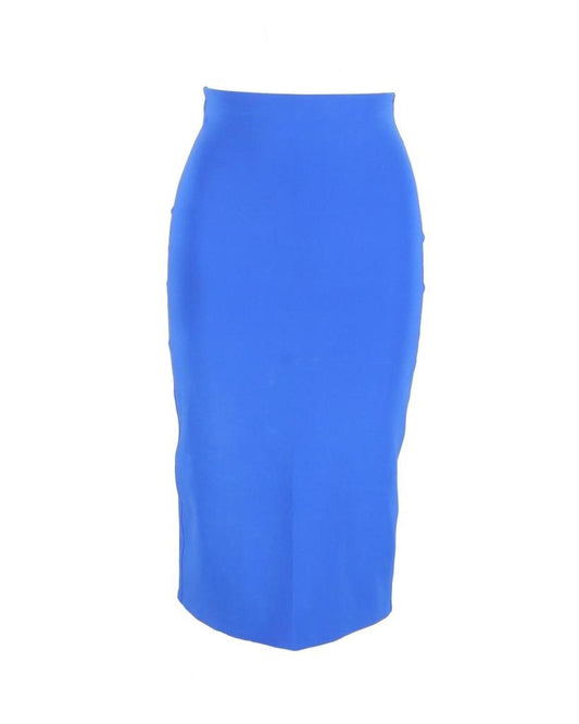 Max Mara Knee-Length Pencil Skirt in Electric Blue Silk