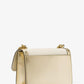 Heather Large Canvas and Metallic Faux Leather Shoulder Bag