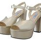 Prada Nappa Leather Sandals Ankle Strap Heels Women's Shoes