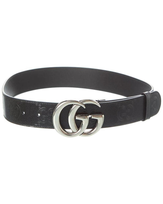 Gucci GG Marmont Embossed Leather Belt
