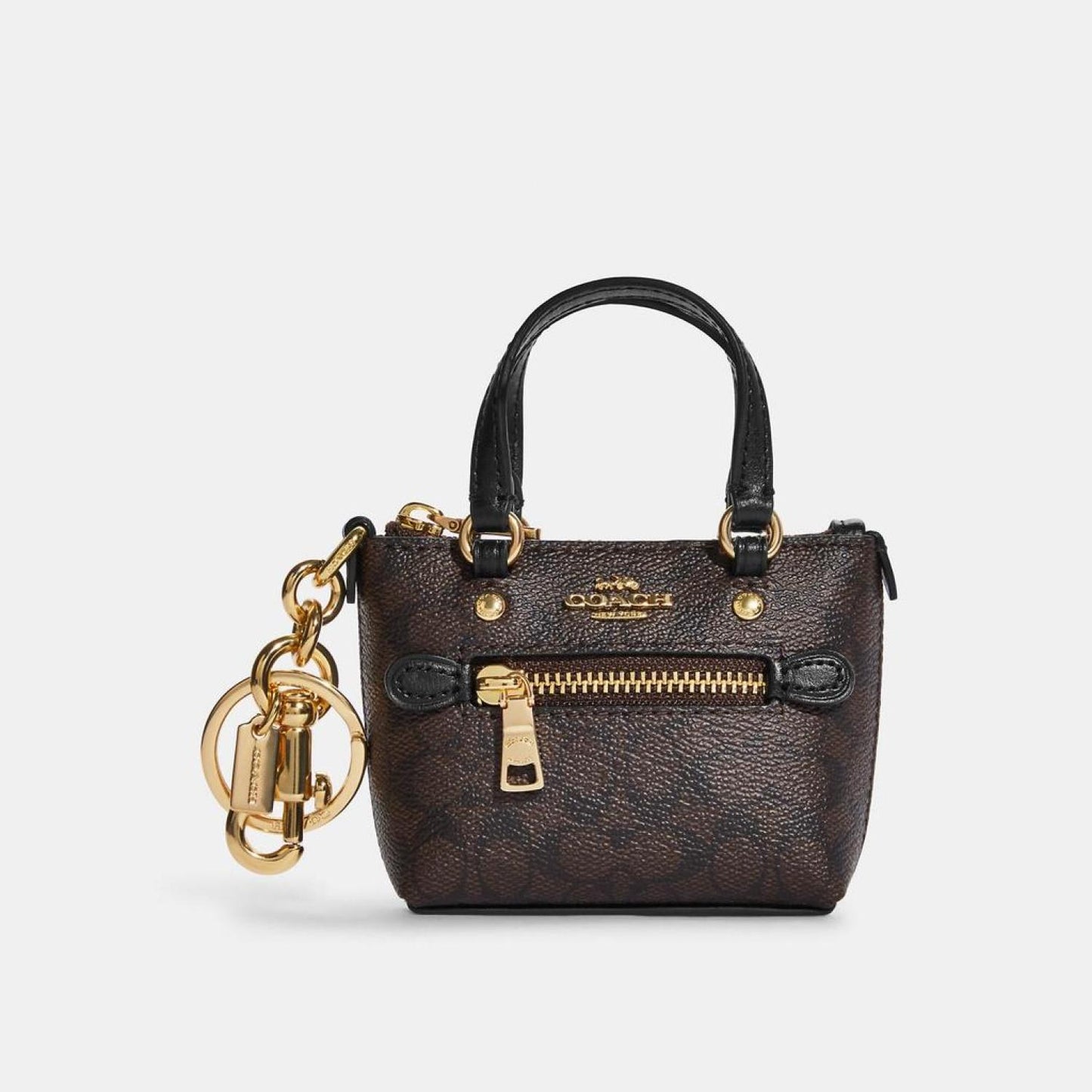 Coach Outlet Mini Gallery Tote Bag Charm In Signature Canvas