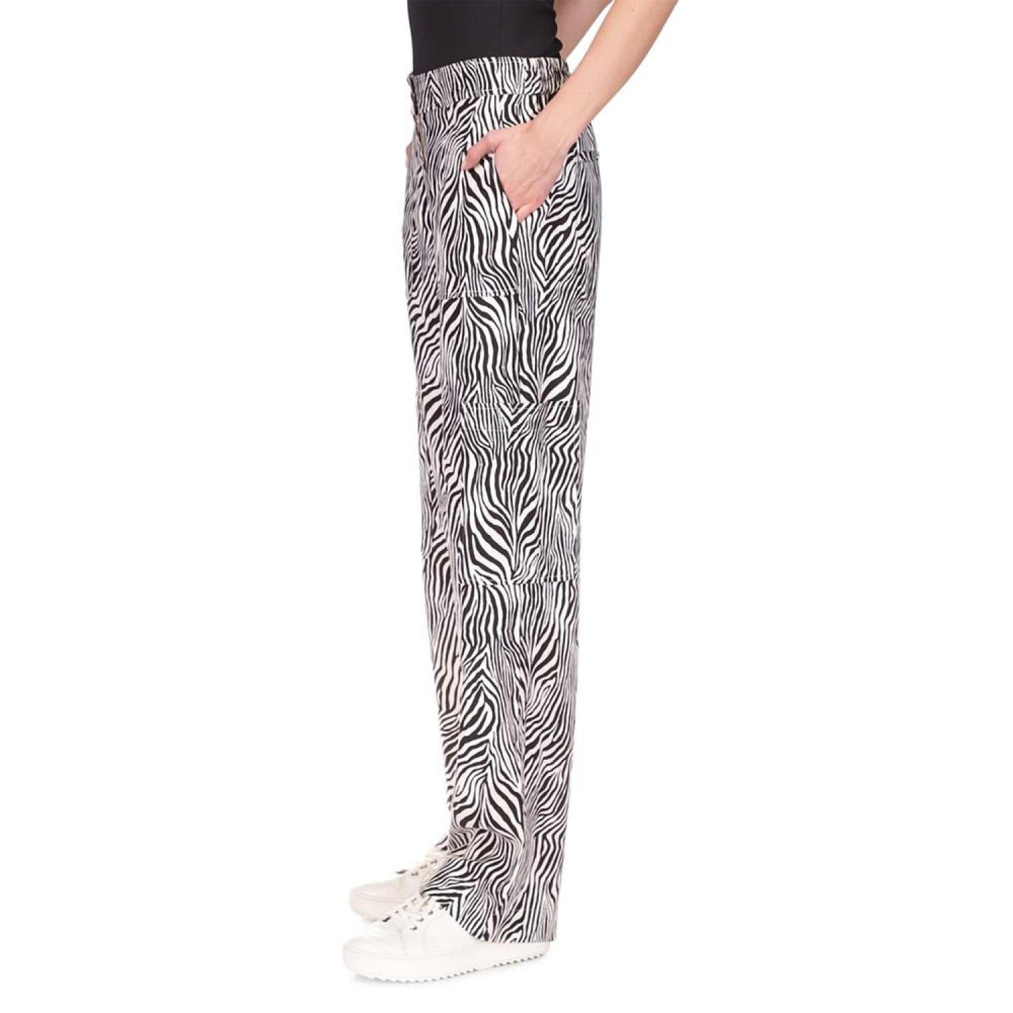 Women's Zebra Linen Cargo Pants