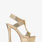 Berkley Metallic Snake Embossed Leather Platform Sandal