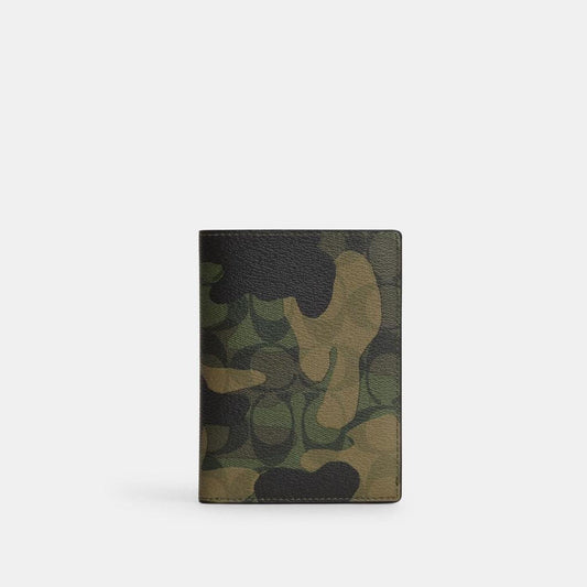 Coach Outlet Passport Case In Signature Canvas With Camo Print