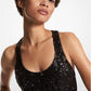Paillette Embroidered Stretch Tulle Racerback Gown