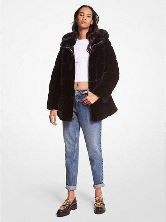 Quilted Faux Fur Jacket
