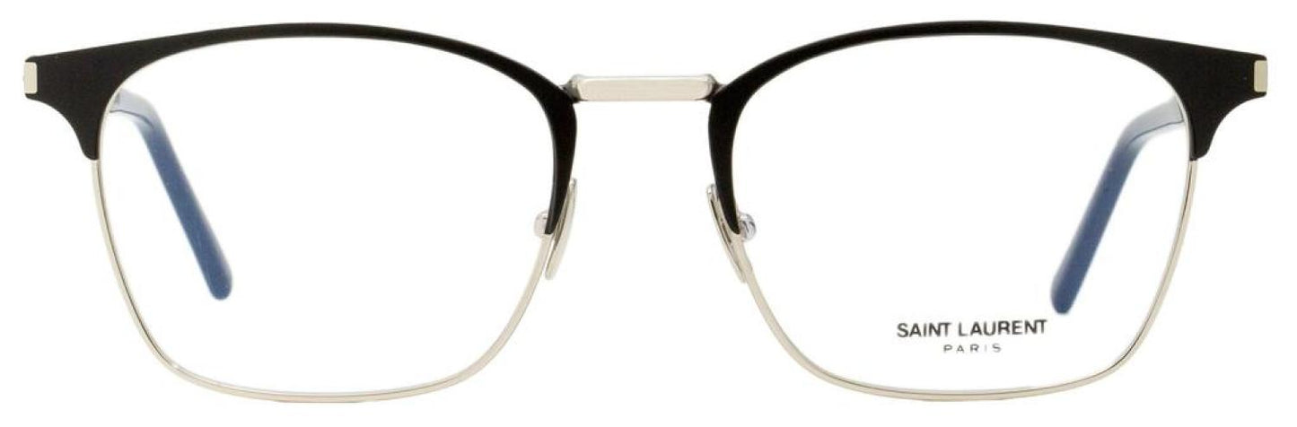 Saint Laurent Men's Rectangular Eyeglasses SL 224 002 Black/Palladium 52mm