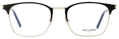 Saint Laurent Men's Rectangular Eyeglasses SL 224 002 Black/Palladium 52mm