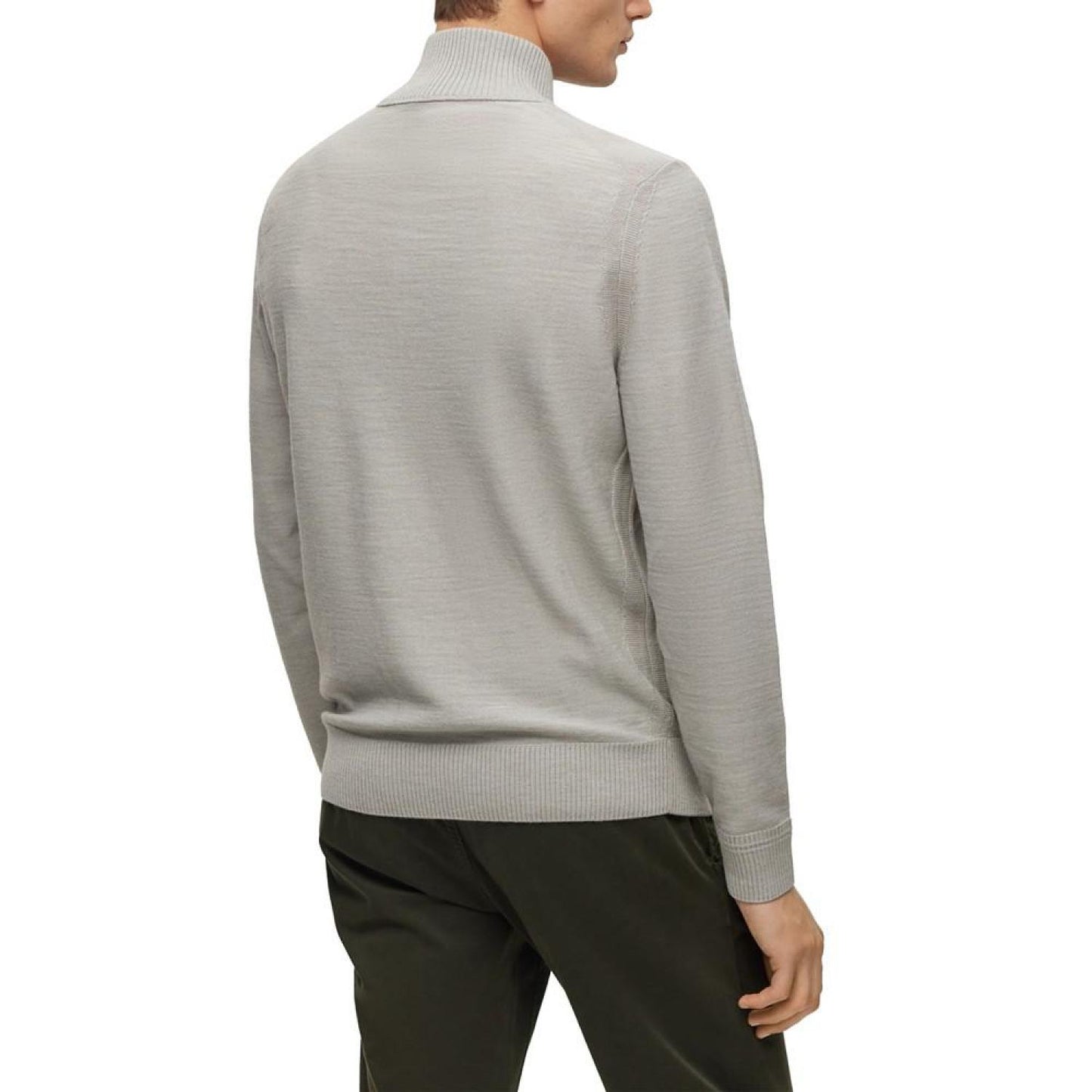 Men's Zip-Neck Logo Detail Sweater