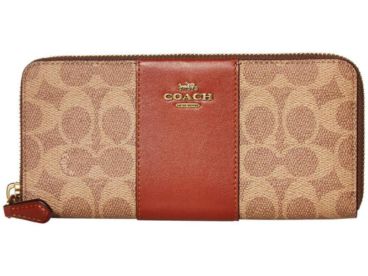 Color Block Coated Canvas Signature Slim Accordion Zip