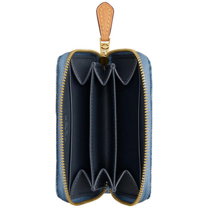 Small Denim Zip-Around Wallet