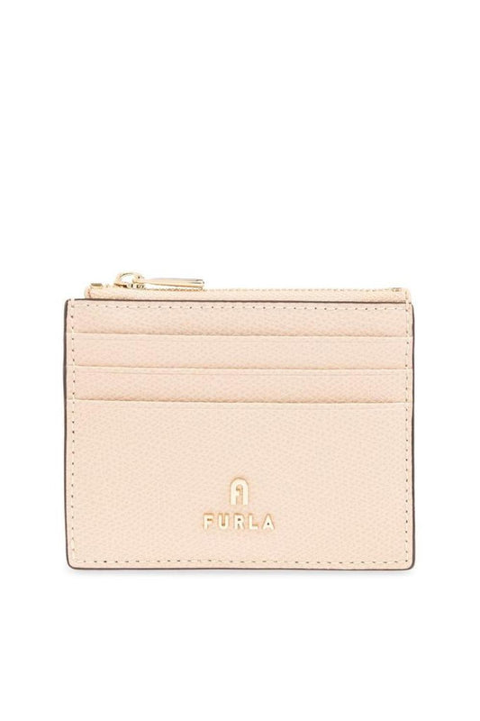 Furla Logo Plaque Zip-Up Card Holder