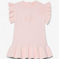 Logo Embossed Cotton Ruffled Dress