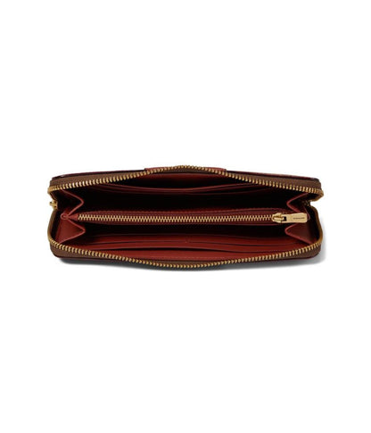 Color-Block Coated Canvas Signature Slim Accordion Zip