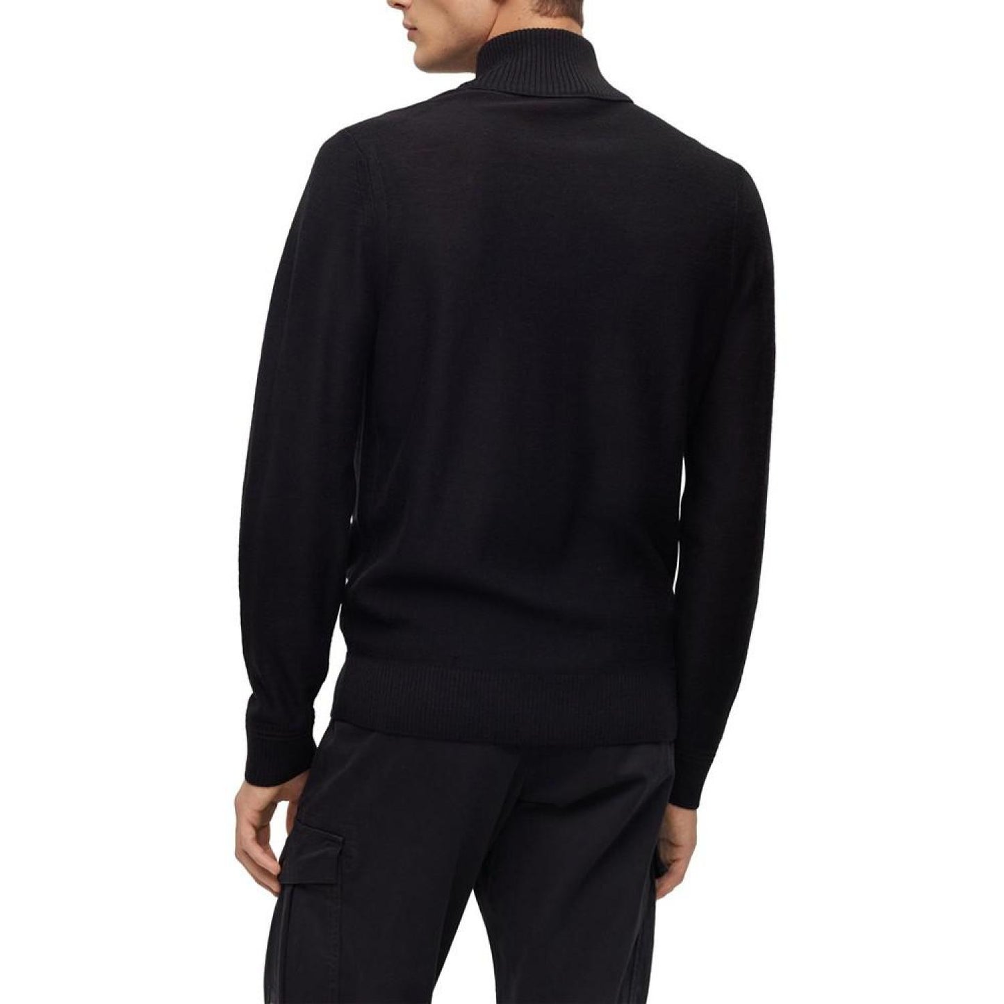 Men's Zip-Neck Logo Detail Sweater