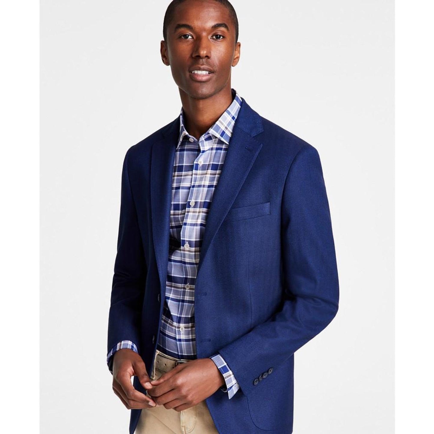 Men's Classic Fit Herringbone Sport Coat