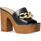 Scarlett Womens Leather Block Heel Platform Sandals