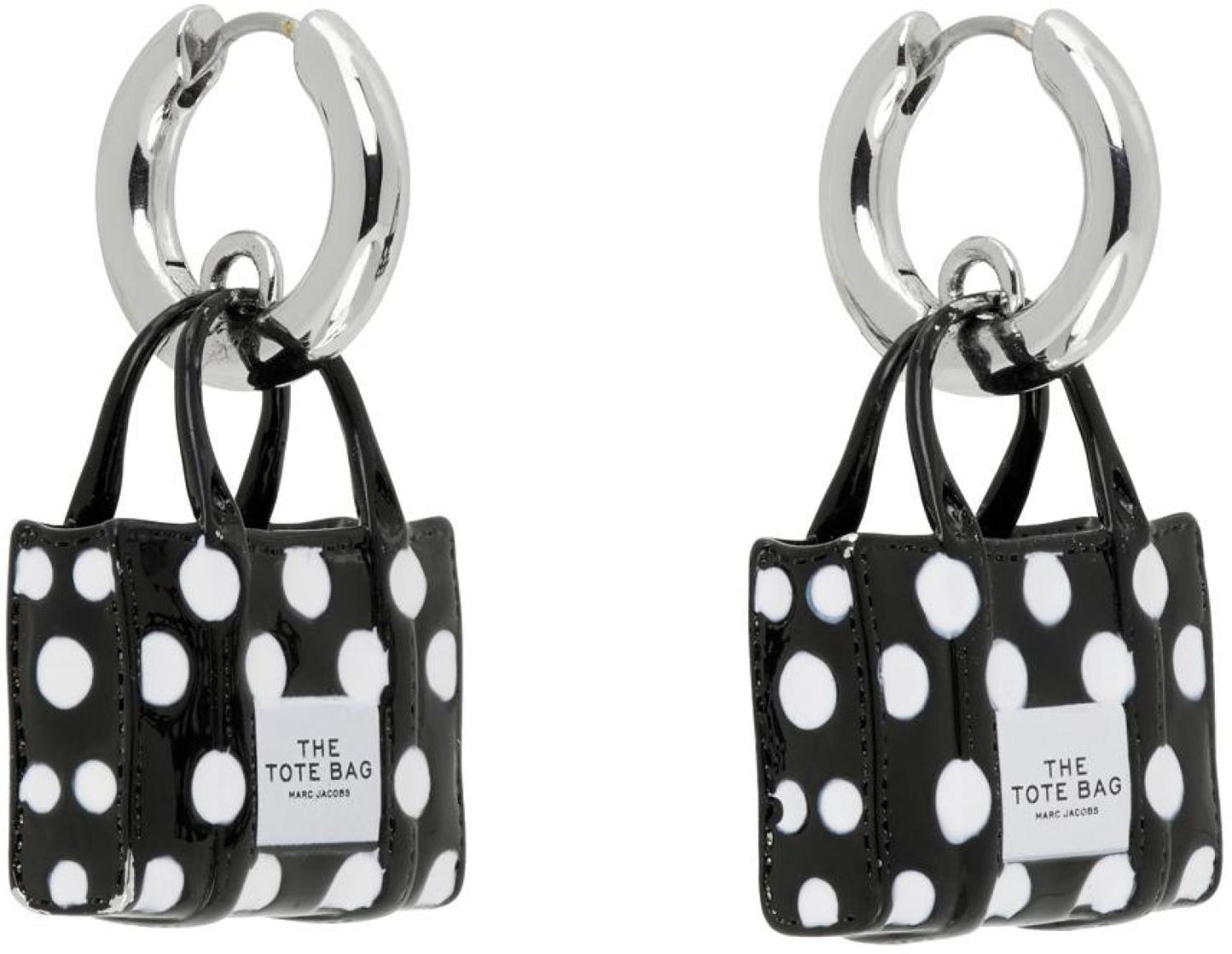 Black Polka Dot Tote Earrings