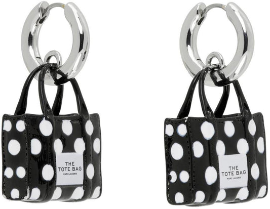 Black Polka Dot Tote Earrings