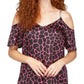 Womens Animal Print Chain Blouse