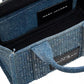 The Small Crystal-Embellished Denim Tote Bag