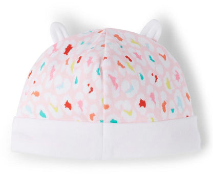 Baby Pink Leopard Bodysuit & Beanie Set