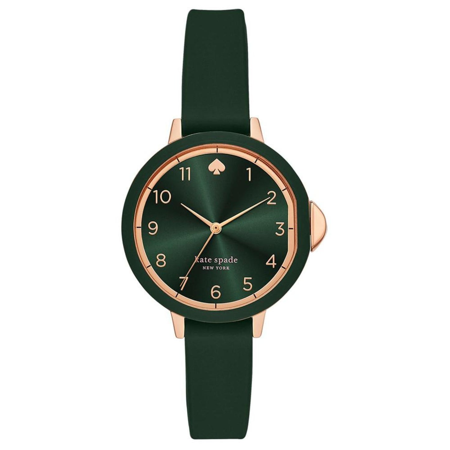 Women's Park Row Green Silicone Strap Watch 34mm