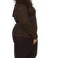 Plus Size Long Sleeve Cowl Back Top