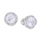 Silver-Tone Pavé & Large Crystal Round Stud Earrings
