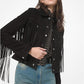 Suede Fringed Jean Jacket