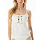Women's Lace-Up Blouson Tankini Top