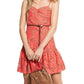 Womens Lace Mini Fit & Flare Dress