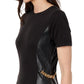 PU Combo Short Sleeve Chain Top