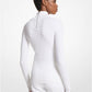 Ribbed Stretch Viscose Turtleneck Sweater