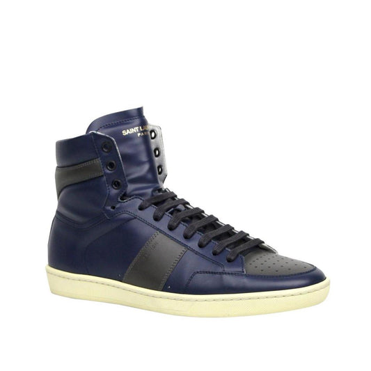Saint Laurent Men's Hi Top blue /  Leather Shoes