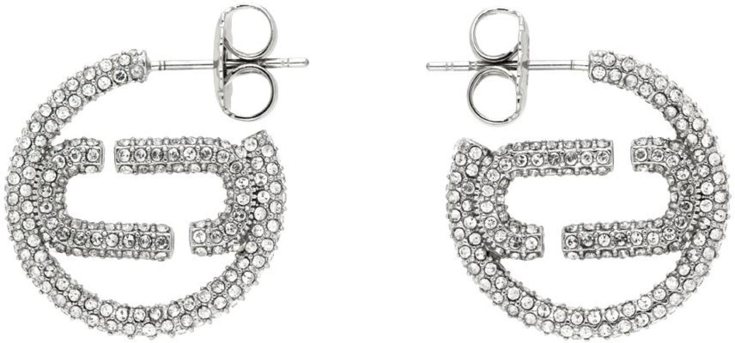 Silver J Marc Small Crystal Hoop Earrings