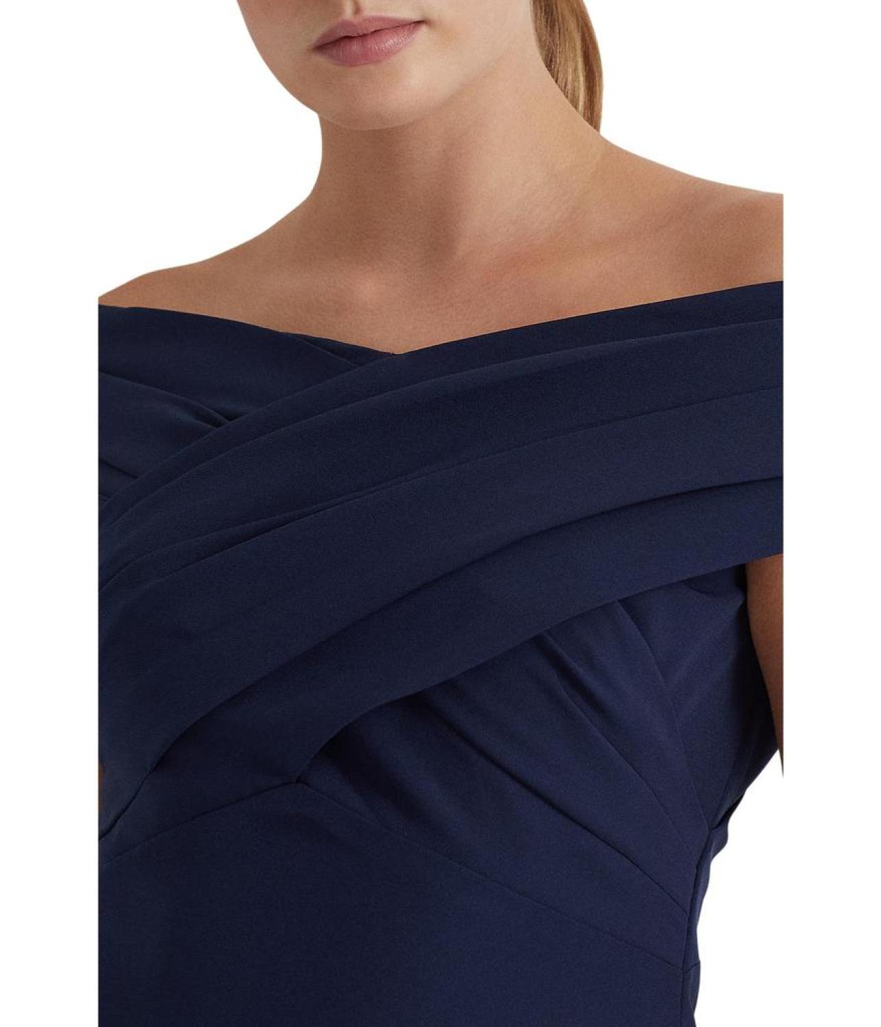 Crepe Off-the-Shoulder Cocktail Dress