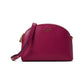 Morgan Saffiano Leather Double Zip Dome Crossbody