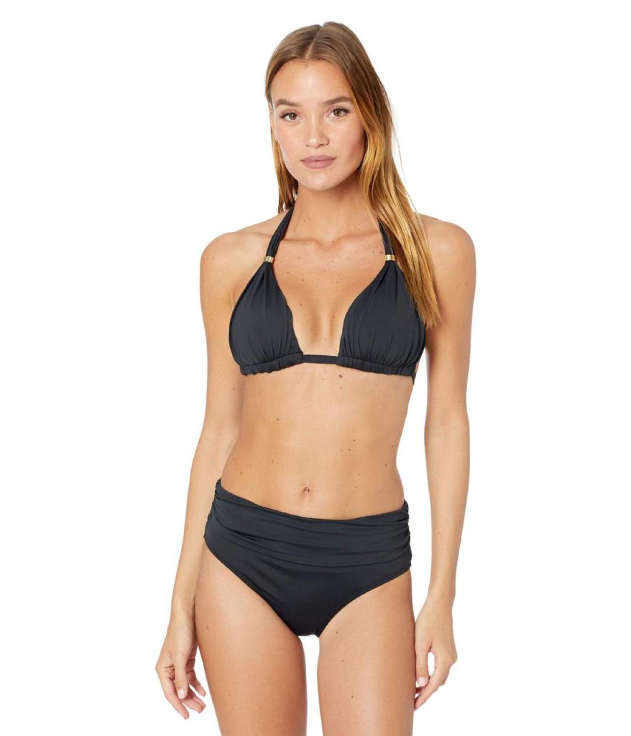 Beach Club Solids Molded Cup Halter Top